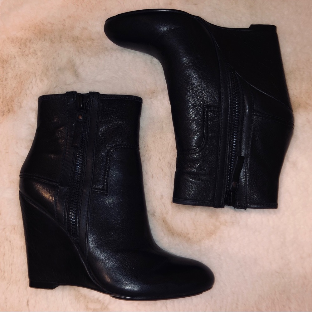 Modern Vintage Sylvia Black Wedge Ankle Boot 8